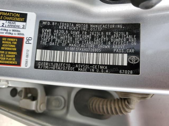 2017 TOYOTA CAMRAY 4T1BF1FK6HU726905