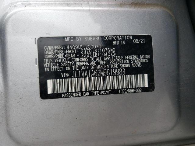 JF1VA1A62M9819983 Subaru WRX