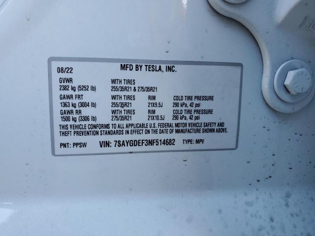 7SAYGDEF3NF514682 Tesla Model Y