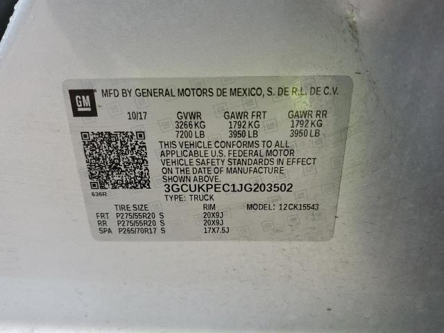 2018 CHEVROLET silverado 3GCUKPEC1JG203502