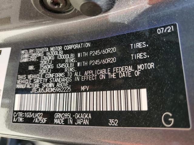 2021 TOYOTA 4RUNNER NI - JTEJU5JR0M5962225