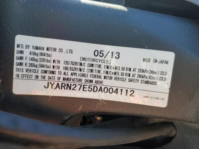 2013 YAMAHA FZ8 - JYARN27E5DA004112