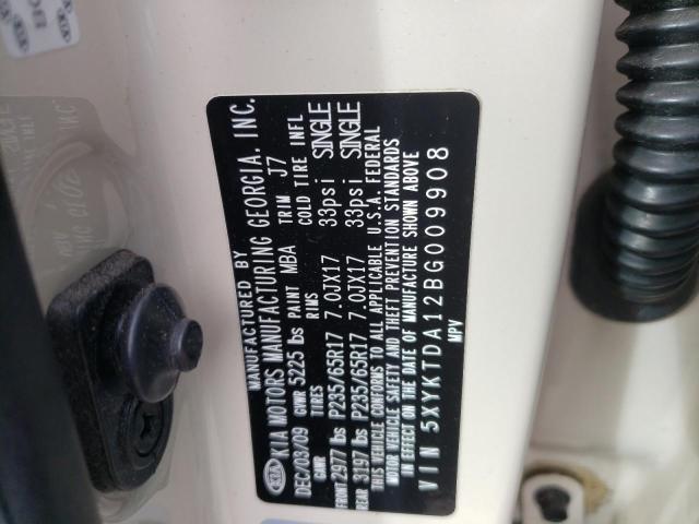 5XYKTDA12BG009908 KIA Sorento Base