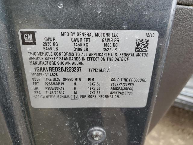 1GKKVRED2BJ258287 GMC Acadia Slt-1