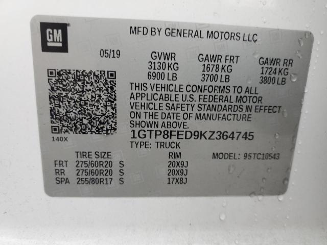 1GTP8FED9KZ364745 GMC Sierra C1500 Denali