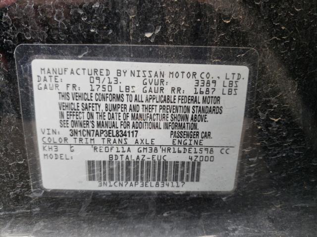 3N1CN7AP3EL834117 Nissan VERSA S
