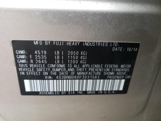 2015 SUBARU LEGACY 2.5 4S3BNBD60F3031583
