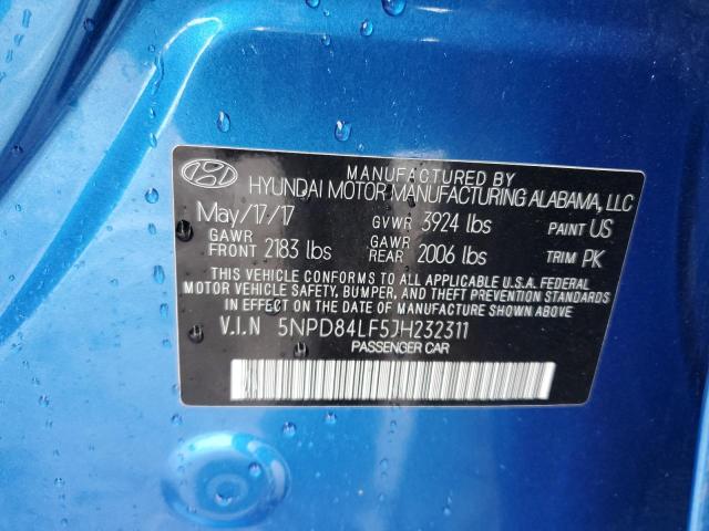 5NPD84LF5JH232311 Hyundai ELANTRA SEL