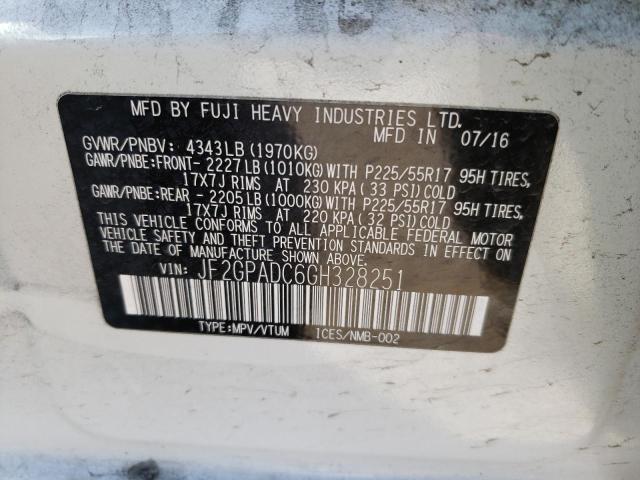 JF2GPADC6GH328251 Subaru Crosstrek Premium