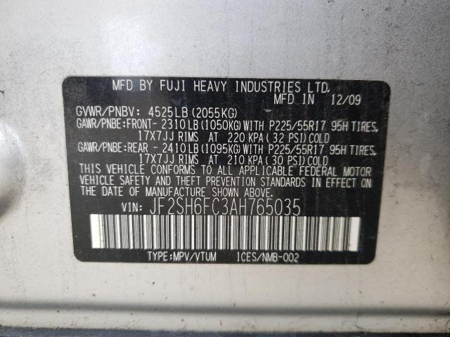 JF2SH6FC3AH765035 Subaru Forester 2.5xt Limited