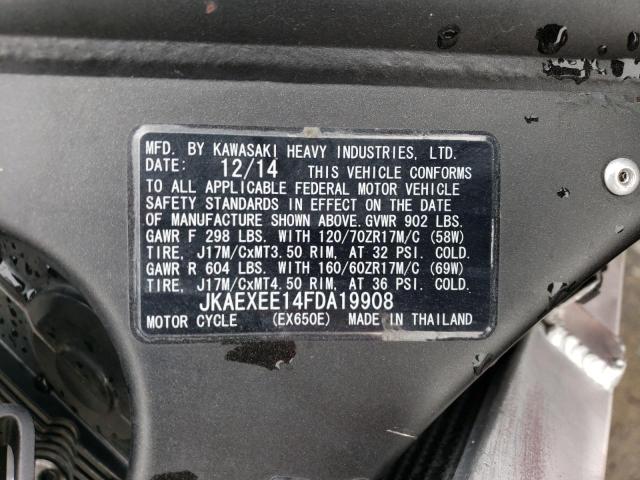 2015 KAWASAKI NINJA - JKAEXEE14FDA19908
