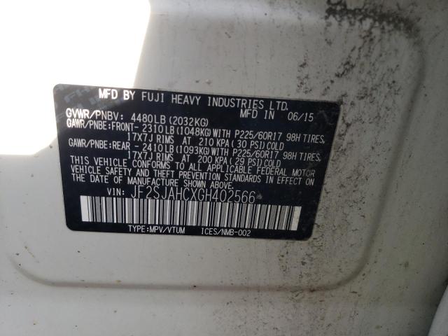 2016 SUBARU FORESTER 2 - JF2SJAHCXGH402566