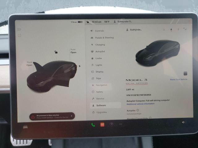 5YJ3E1EC1NF263954 Tesla MODEL 3