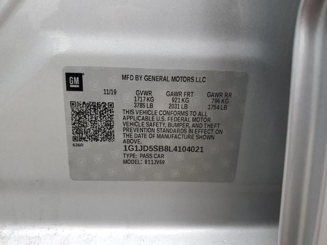 2020 CHEVROLET SONIC LT - 1G1JD5SB8L4104021