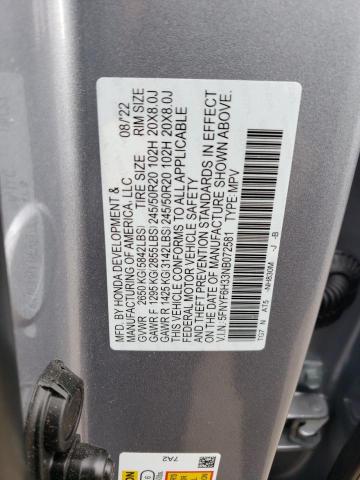 2022 HONDA PILOT SPOR - 5FNYF6H33NB072581