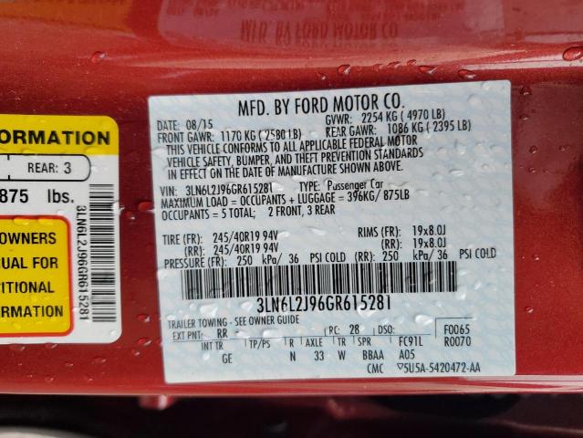 3LN6L2J96GR615281 Lincoln MKZ