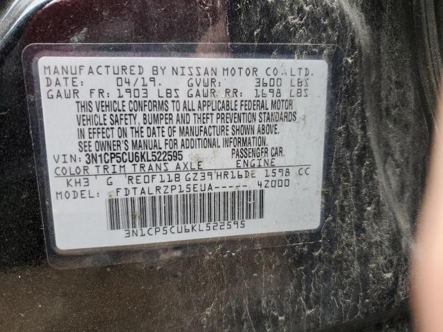 3N1CP5CU6KL522595 Nissan KICKS S