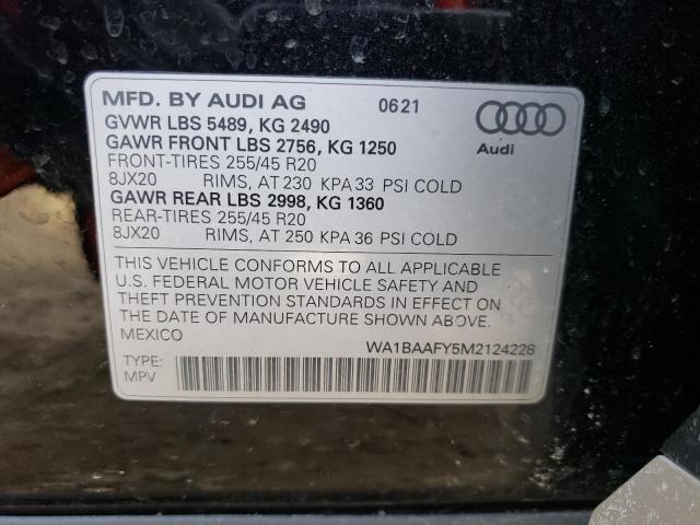 2021 AUDI Q5 PREMIUM WA1BAAFY5M2124228