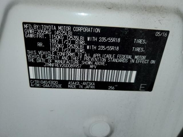 2016 TOYOTA RAV4 SE - JTMNFREV2GD089957