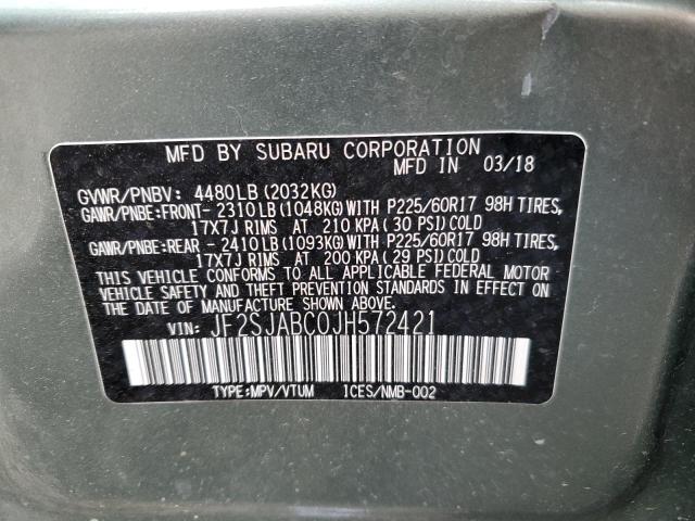 2018 SUBARU FORESTER 2 - JF2SJABC0JH572421