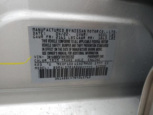 3N1AB8CV7NY265762 Nissan SENTRA SV