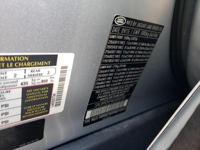 2016 LAND ROVER RANGE ROVE SALWR2VF4GA555734