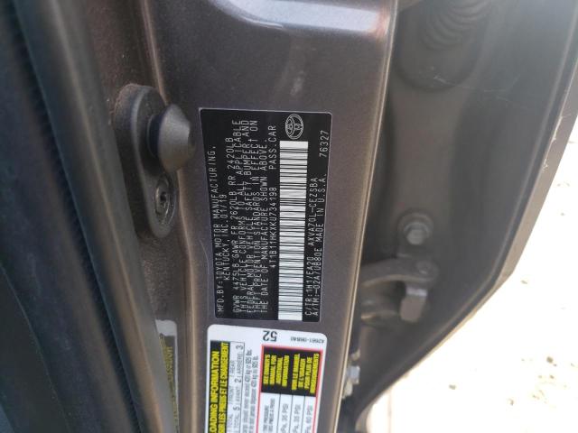 2019 TOYOTA CAMRY L - 4T1B11HKXKU734198