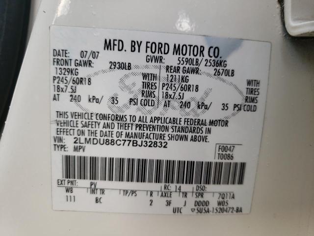 2LMDU88C77BJ32832 Lincoln MKX