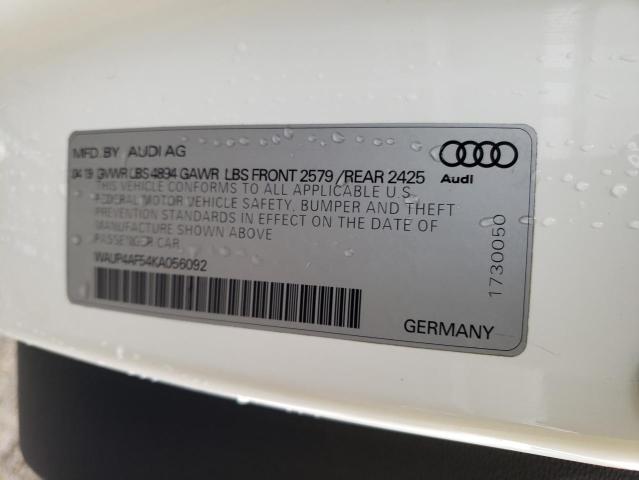 2019 AUDI S5 PREMIUM - WAUP4AF54KA056092