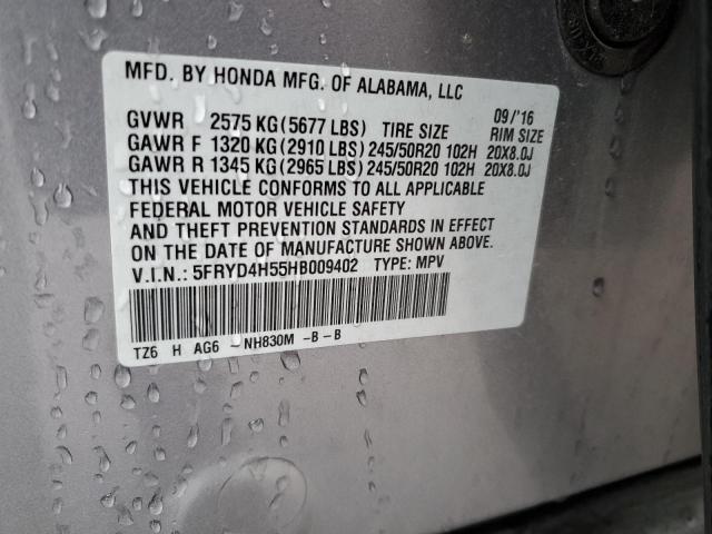 5FRYD4H55HB009402 Acura MDX
