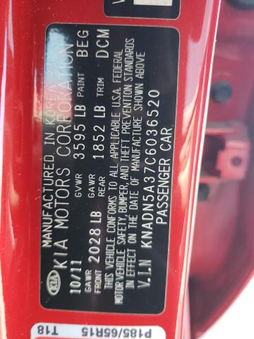 KNADN5A37C6036520 KIA RIO EX