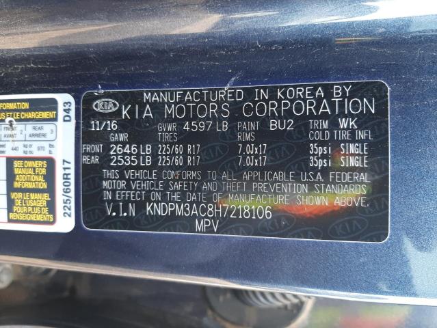 KNDPM3AC8H7218106 KIA Sportage Lx
