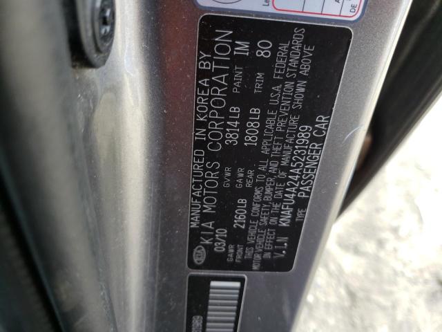 2010 Kia Forte Ex VIN: KNAFU4A24A5231989 Lot: 49142684