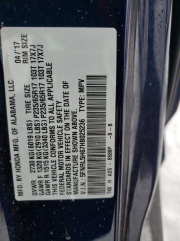 5FNRL5H67HB025236 2017 HONDA ODYSSEY, photo no. 13