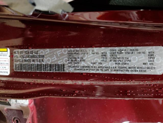 1C6JJTBG6ML578709 Jeep Gladiator Rubicon