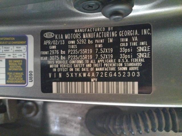 5XYKW4A72EG452303 KIA SORENTO SX