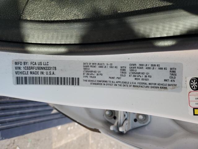 2022 RAM 1500 TRX 1C6SRFU90NN333178