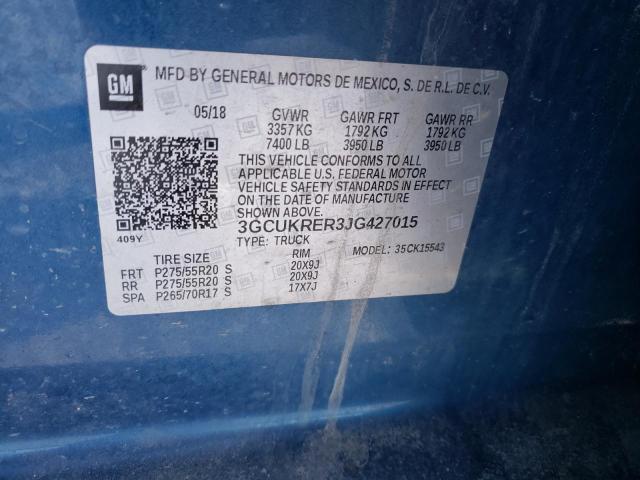 2018 CHEVROLET SILVERADO - 3GCUKRER3JG427015