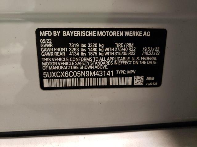 2022 BMW X7 M50I 5UXCX6C05N9M43141