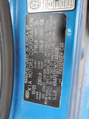 KNAFE121565248406 KIA SPECTRA LX