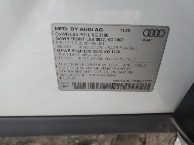 2021 AUDI E-TRON PRE - WA1VABGE9MB017772