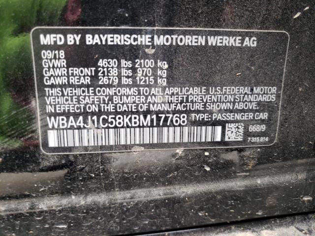 2019 BMW 430I GRAN - WBA4J1C58KBM17768