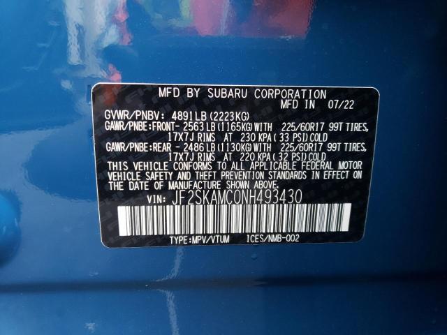 2022 SUBARU FORESTER W JF2SKAMC0NH493430