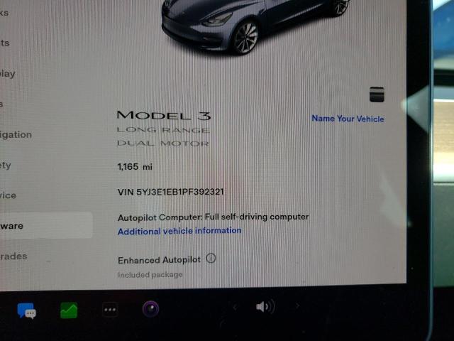 5YJ3E1EB1PF392321 Tesla MODEL 3