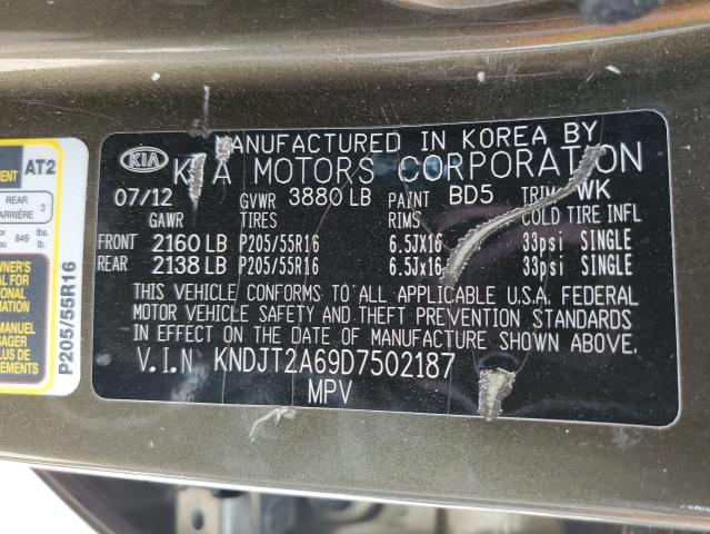 KNDJT2A69D7502187 KIA SOUL +