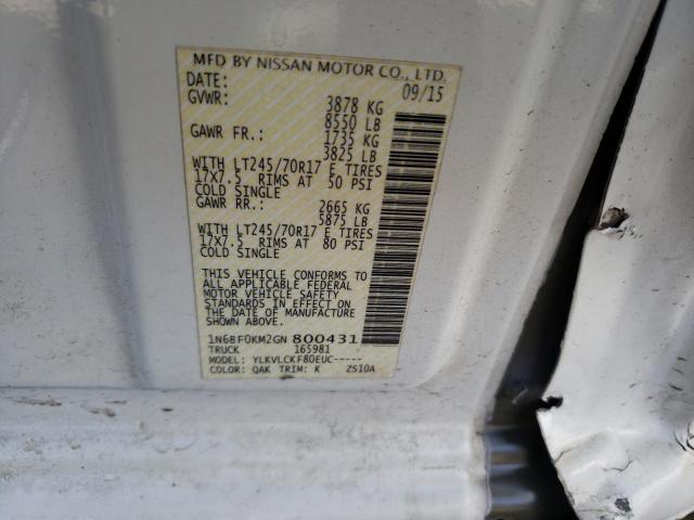 2016 NISSAN NV 1500 S - 1N6BF0KM2GN800431