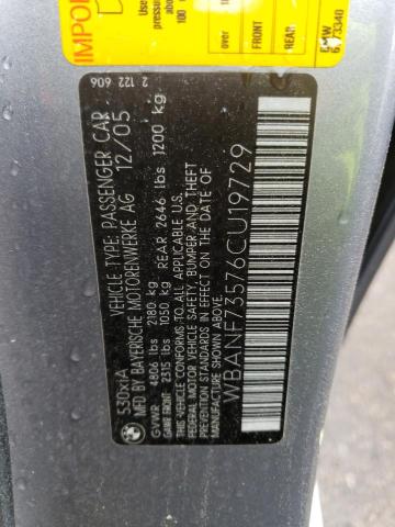 WBANF73576CU19729 BMW 5 Series