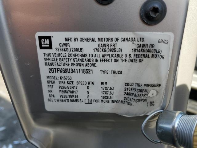 2GTFK69U341118521 GMC Sierra K1500 Denali