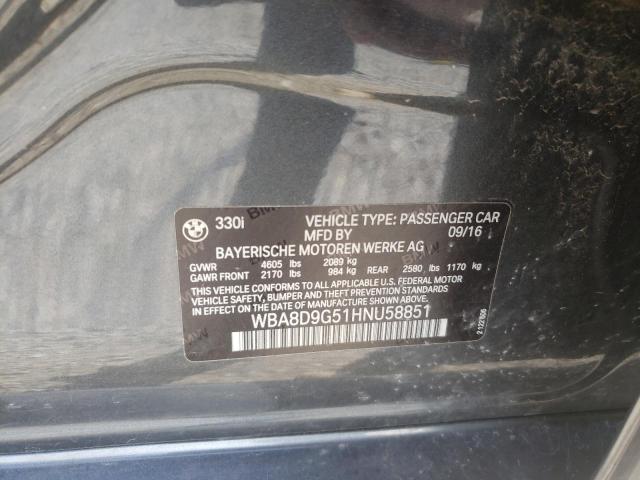2017 BMW 330 XI - WBA8D9G51HNU58851
