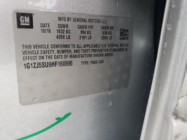 2017 CHEVROLET MALIBU HYB - 1G1ZJ5SU9HF160896